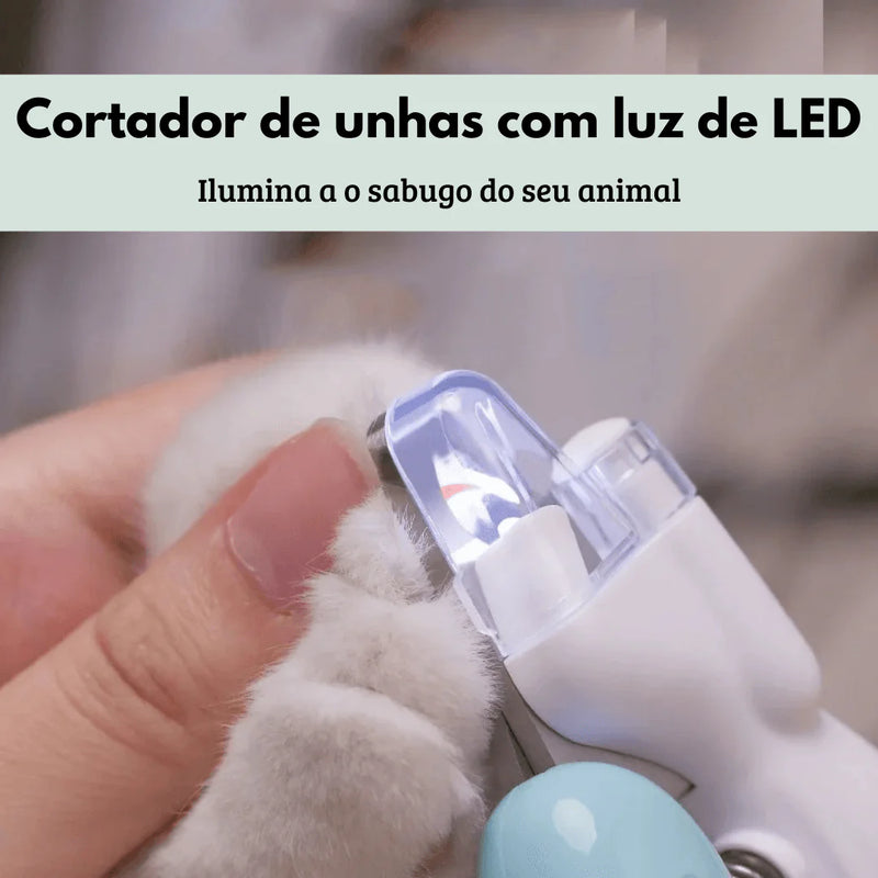 Cortador de unhas profissional para animais de estimação com luz LED