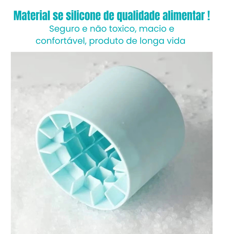 Forma de Gelo de Silicone Redonda com Tampa