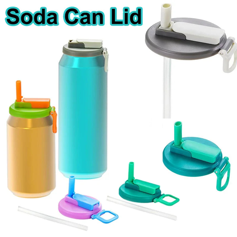 Portable Soda Can Lid Silicone Straw Soda Can Lid Reusable Suitable For Canned Beverages Beer Juice 1/2pcs