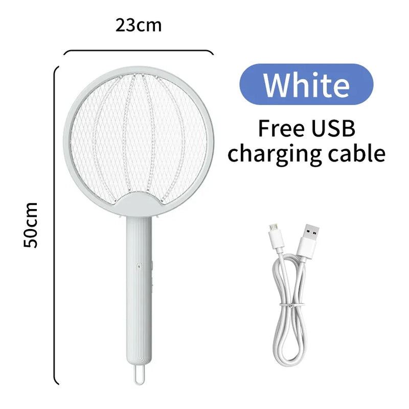 Foldable Electric Mosquito Swatter USB Rechargeable Fly Trap Killer Mosquito Racket Insect Killer with UV Light Bug Zapper 3000V