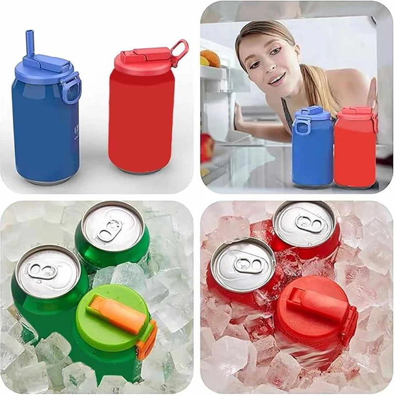 Portable Soda Can Lid Silicone Straw Soda Can Lid Reusable Suitable For Canned Beverages Beer Juice 1/2pcs