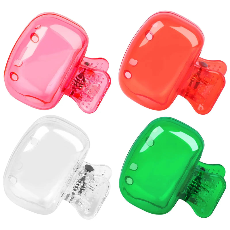 4 Pack Toothbrush Head Covers Travel Portable Toothbrush Protector Cap Brush Pod Case Protective Plastic Clip for Household Trav