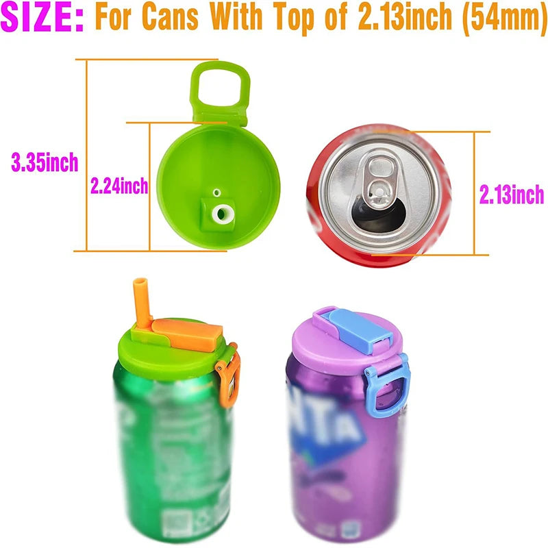 Portable Soda Can Lid Silicone Straw Soda Can Lid Reusable Suitable For Canned Beverages Beer Juice 1/2pcs