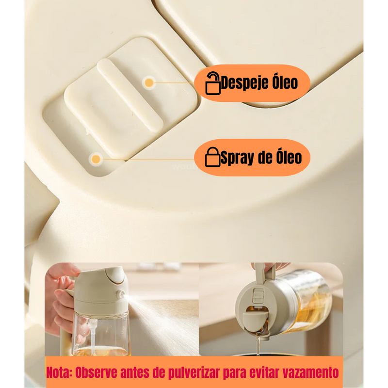 Dispenser 2 em 1 Spray e Fluxo para Óleos Azeites e Vinagres